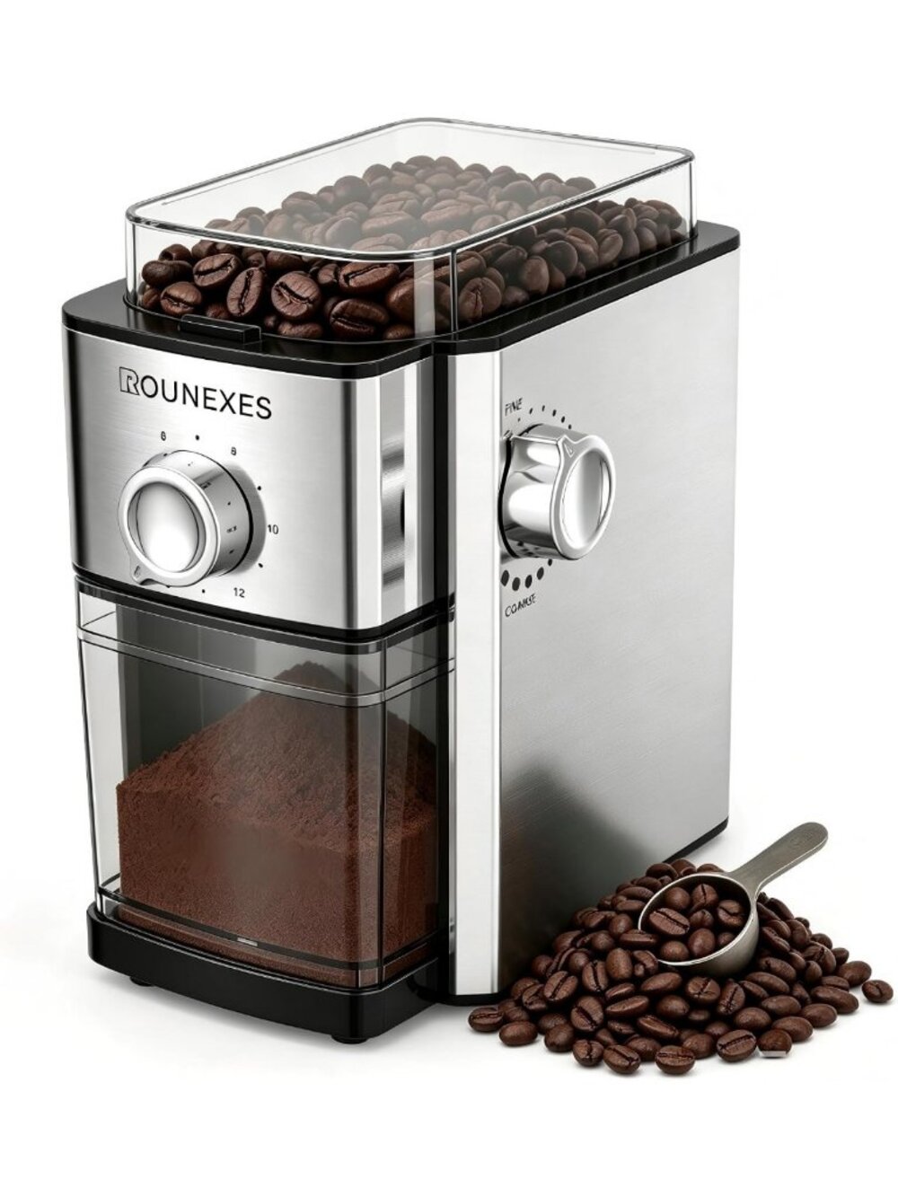 Adjustable Electric Burr Coffee Grinder with 17 Settings for Espresso & French
